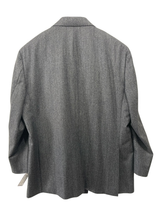 Hickey Freeman Gray Wool Striped Double Breasted Men's Suit Gray / Est 42