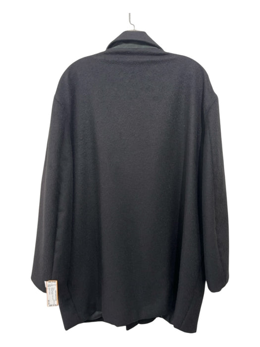 Hickey Freeman Size L Black Wool Blend Solid Zip UP Men's Jacket Black / L