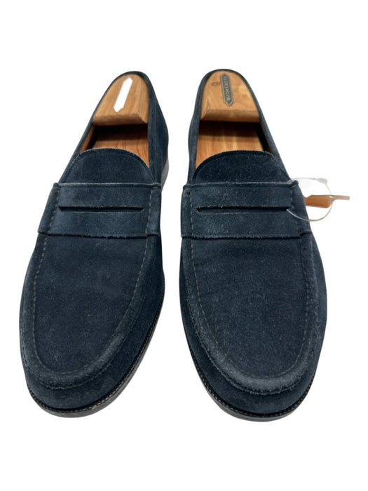 John Lobb Shoe Size 9 Blue Suede Stacked Heel loafer Men's Shoes Blue / 9