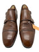 Santoni Shoe Size 9.5 Brown Leather Double Monk Stacked Heel Men's Shoes Brown / 9.5