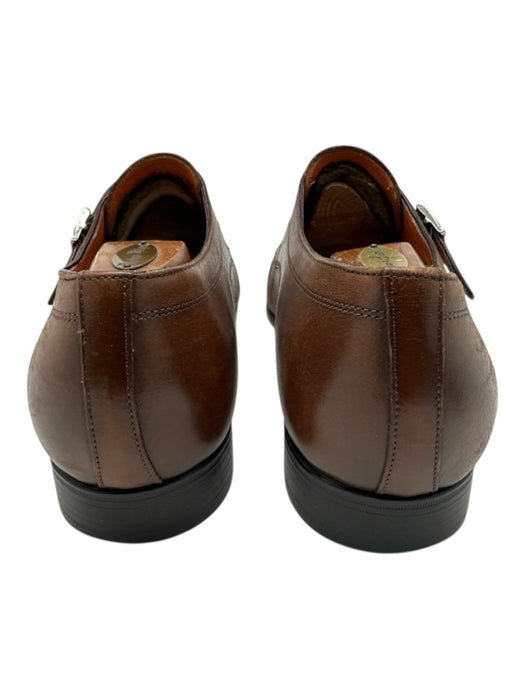 Santoni Shoe Size 9.5 Brown Leather Double Monk Stacked Heel Men's Shoes Brown / 9.5