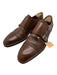 Santoni Shoe Size 9.5 Brown Leather Double Monk Stacked Heel Men's Shoes Brown / 9.5