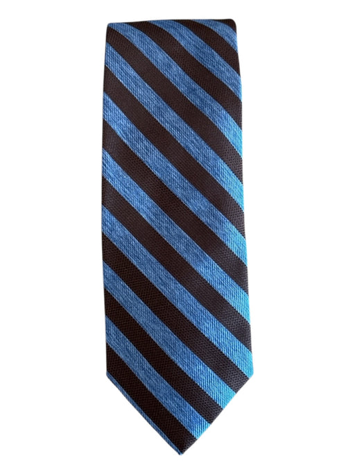 Robert Talbott Blue & Brown Silk Striped Men's Tie Blue & Brown