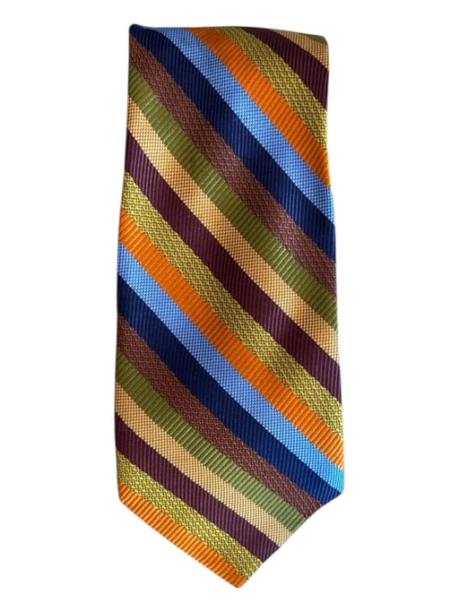 Guffey's Yellow & Multi Silk Striped Color Block Men's Tie Yellow & Multi