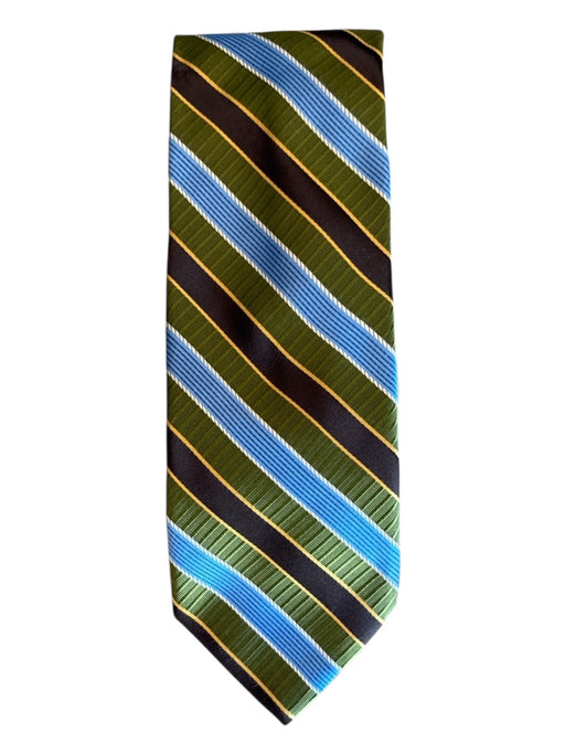 Allea Green & Multi Silk Striped Men's Tie Green & Multi