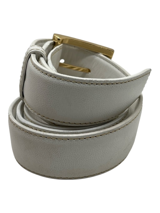 W Kleinberg White Leather Men's Belt White