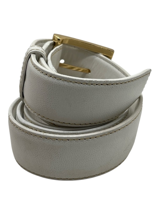 W Kleinberg White Leather Men's Belt White