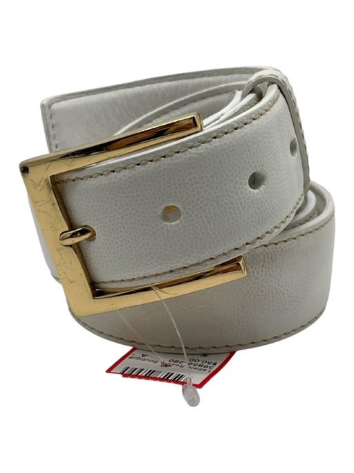 W Kleinberg White Leather Men's Belt White