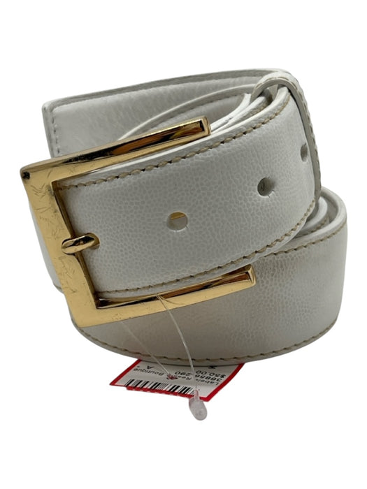 W Kleinberg White Leather Men's Belt White