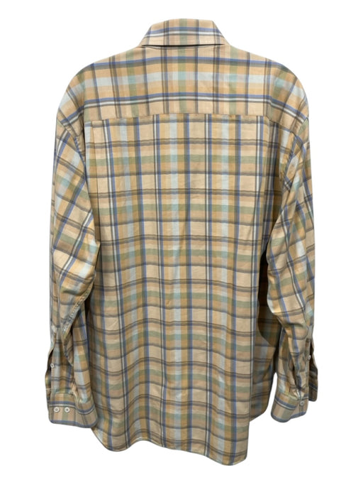 Brioni Size M Yellow & Multi Cotton Plaid Button up Men's Long Sleeve Shirt Yellow & Multi / M