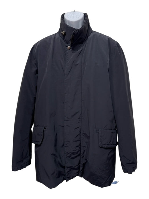 Moncler Size 4 Navy Blue Cotton Solid Zipper Men's Jacket Navy Blue / 4