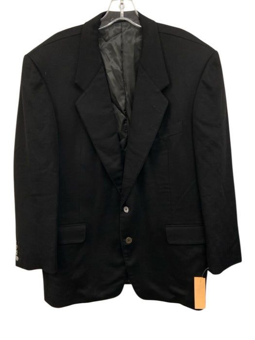 Hickey Freeman Black Cashmere Solid 2 Button Men's Blazer Black / Est L