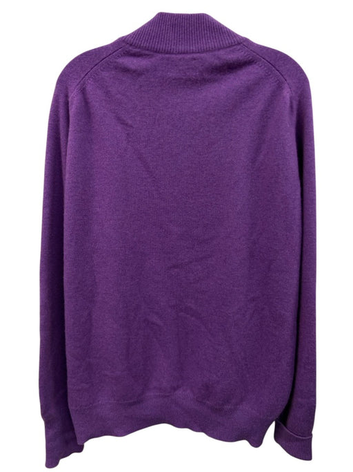 McCulley's Size 48 Purple Cashmere Solid Quarter Zip Men's Sweater Purple / 48