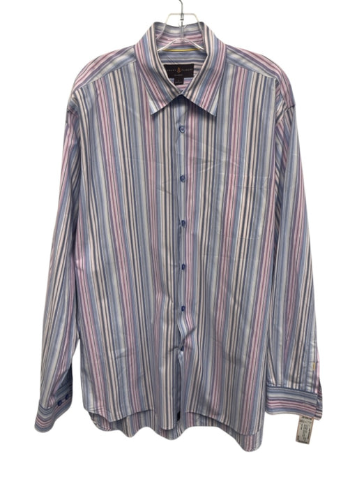 Robert Talbott Size L Pink & Multi Cotton & Acrylic Striped Long Sleeve Shirt Pink & Multi / L