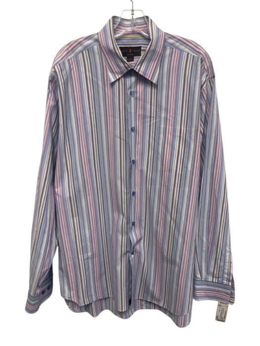 Robert Talbott Size L Pink & Multi Cotton & Acrylic Striped Long Sleeve Shirt Pink & Multi / L