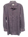 Emanuel Berg Size Est L Purple & Multi Cotton Plaid Men's Long Sleeve Shirt Purple & Multi / Est L