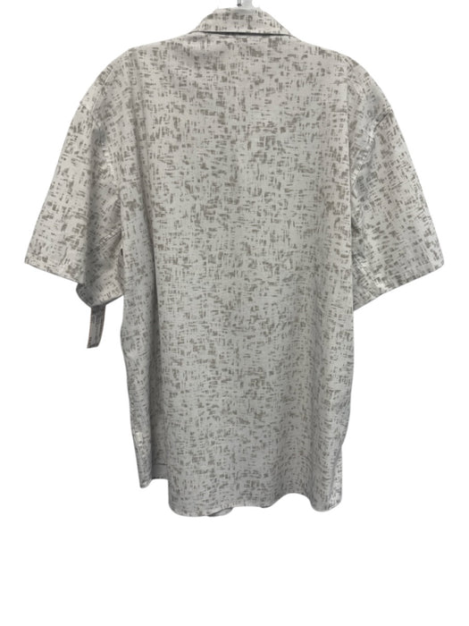 Lululemon Size Est L White & Green All Over Print Buttons Men's Short Sleeve White & Green / Est L