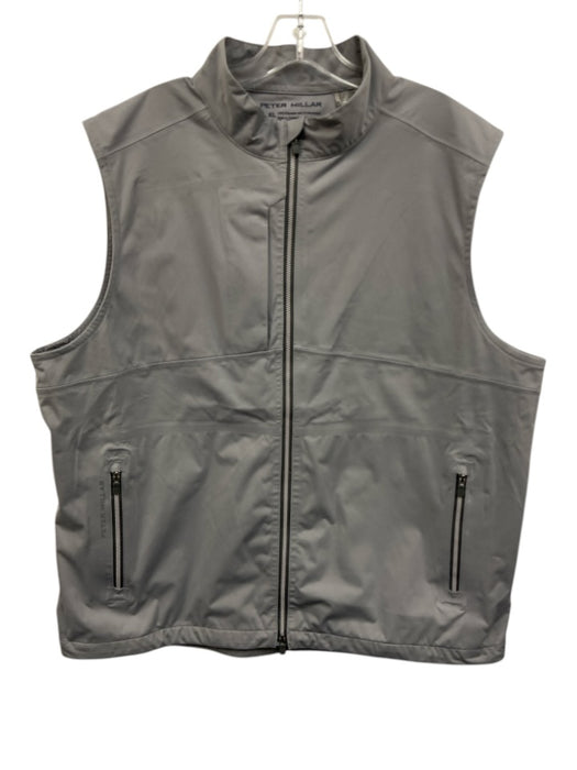 Peter Millar Size XL Light Gray Synthetic Solid Athletic Vest Men's Jacket Light Gray / XL