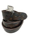 Orciani Brown & Multi Leather Dots Swirl Detail Men's Belt Brown & Multi