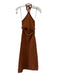 Cult Gaia Size XS Brown Cotton Blend Knit Maxi Halter Cutout Dress Brown / XS