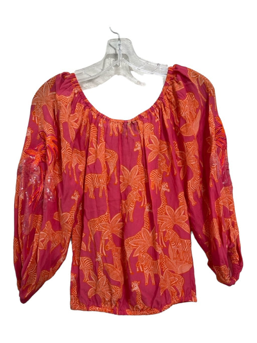 Taj by Sabrina Crippa Size XS Pink & Orange Viscose Animal Print Skirt Set Pink & Orange / XS