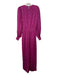 Ronny Kobo Size XS Purple Silk Blend Floating Crystals Long Sleeve Midi Dress Purple / XS