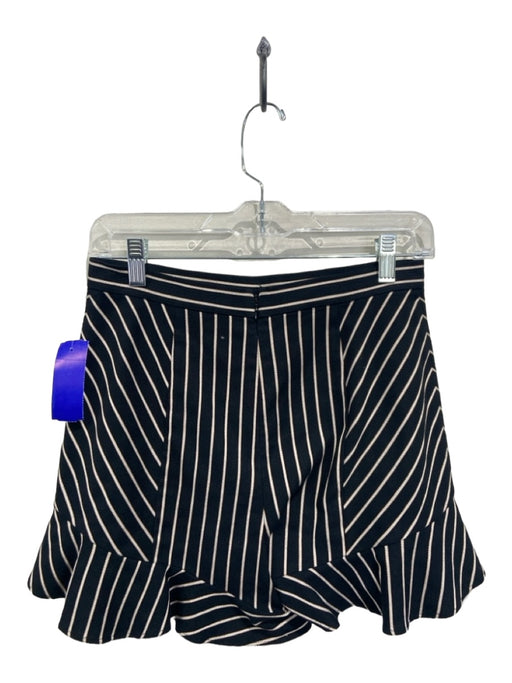 Intermix Size 2 Navy & white Cotton Blend Pinstripe High Waist Back Zip Shorts Navy & white / 2