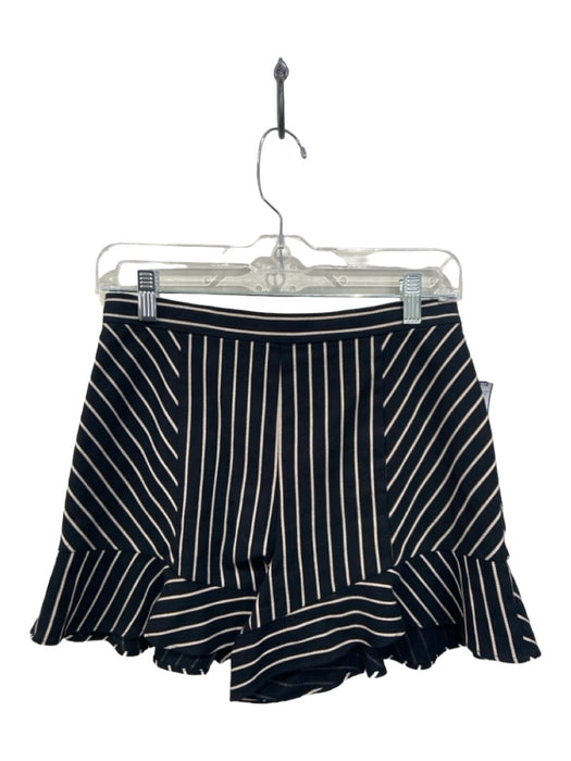 Intermix Size 2 Navy & white Cotton Blend Pinstripe High Waist Back Zip Shorts Navy & white / 2