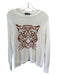 Wooden Ships Size XS White & Brown Cotton Knit Long Sleeve Tiger Sweater White & Brown / XS