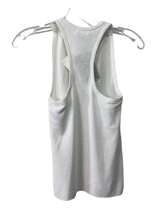 A.L.C. Size XS White Cotton Knit High Round Neck Sleeveless Tank Top White / XS