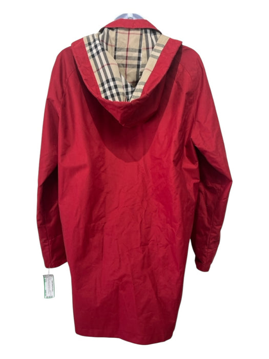 Burberry Size XS/S Red Polyester Novacheck Lining Pockets Detachable Hood Coat Red / XS/S