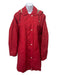 Burberry Size XS/S Red Polyester Novacheck Lining Pockets Detachable Hood Coat Red / XS/S