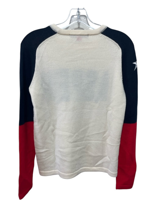 Perfect Moment Size M Cream, Red, Blue Merino Wool Color Block graphic Sweater Cream, Red, Blue / M