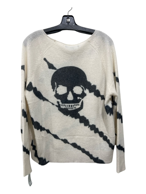 Skull Cashmere Size S Cream & Black Cashmere Long Sleeve All Over Print Sweater Cream & Black / S