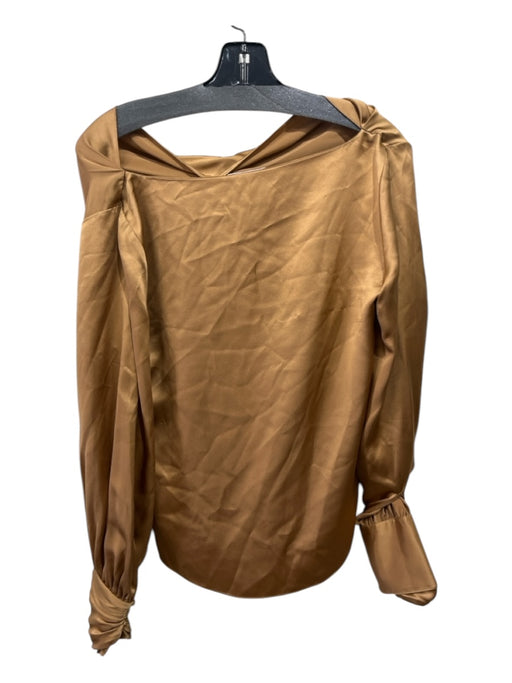 5a7 Cinq a Sept Size S Gold Silk Cowl Neck Top Gold / S