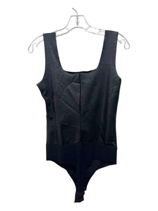 Commando Size M Black Polyurethane Blend Sleeveless Bodysuit Top Black / M