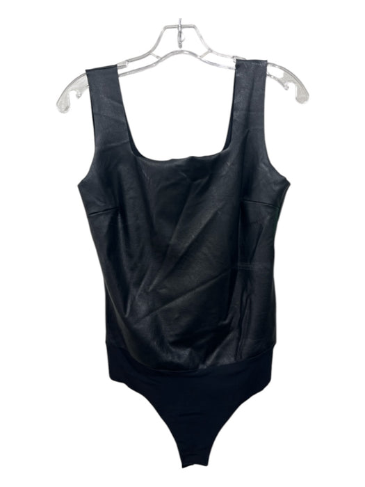 Commando Size M Black Polyurethane Blend Sleeveless Bodysuit Top Black / M