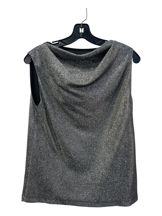 RTA Size XS Grey Polyester Glitter Sleeveless Boxy Cowl Neck Top Grey / XS