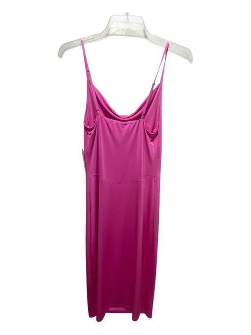 L'agence Size 2 Bright Pink Polyester & Spandex Spaghetti Strap Drape Neck Dress Bright Pink / 2