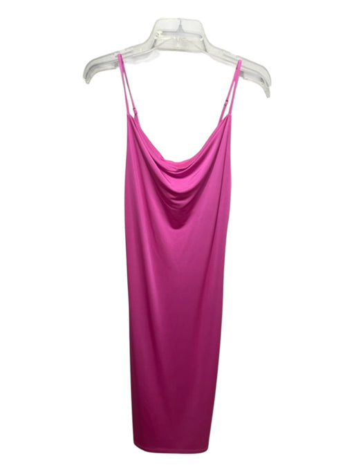 L'agence Size 2 Bright Pink Polyester & Spandex Spaghetti Strap Drape Neck Dress Bright Pink / 2