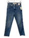 AMO Size 23 Med Wash Cotton Denim High Rise Zip & Button Faded Straight Jeans Med Wash / 23