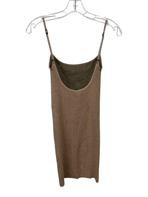 Bond-Eye Australia Size One Size Beige & Gold Nylon Blend Spaghetti Strap Dress Beige & Gold / One Size