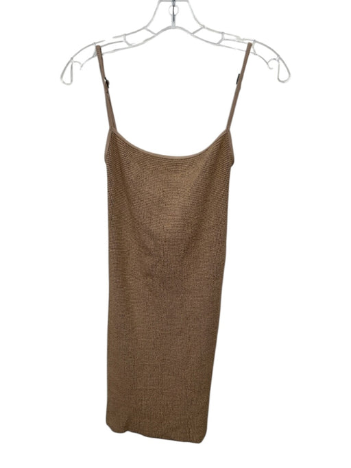 Bond-Eye Australia Size One Size Beige & Gold Nylon Blend Spaghetti Strap Dress Beige & Gold / One Size