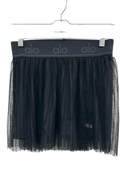 Alo Yoga Size XS Black Polyester Pleated Elastic Waist Athletic Skort Black / XS