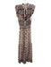 Bell Size M White, Blue & Red Silk Blend Keyhole Front Sleeveless Printed Dress White, Blue & Red / M