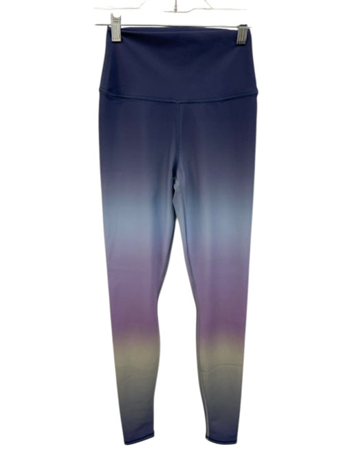 Alo Size XS Navy & Purple Synthetic Elastic Waist Athletic Ombre Leggings Navy & Purple / XS