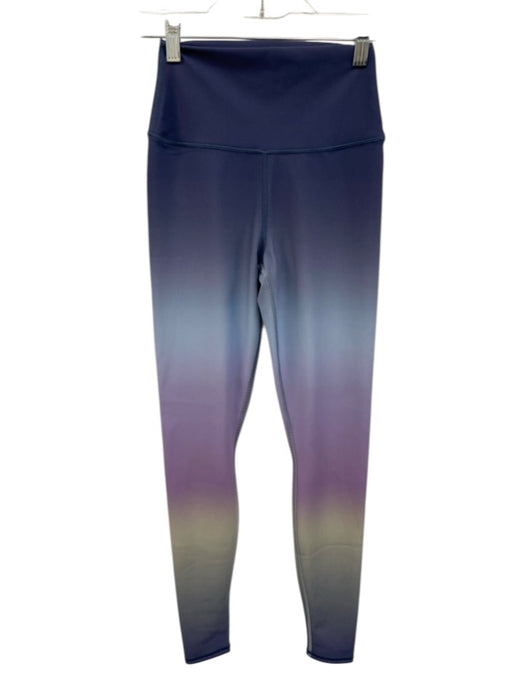 Alo Size XS Navy & Purple Synthetic Elastic Waist Athletic Ombre Leggings Navy & Purple / XS