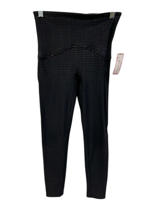 Spanx Size S Black Synthetic Metallic Accent Athletic Leggings Black / S