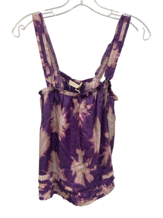 Ulla Johnson Size 4 Purple & Multi Silk Sleeveless Printed Top Purple & Multi / 4