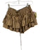 Shug! Size S Brown Silk Elastic Waist Tiered Mini Skirt Brown / S